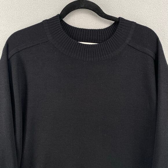 Vintage Obermeyer Wool Blend T Bird Pull Over Sweater Mens XXL Black Crew Neck - Picture 3 of 13